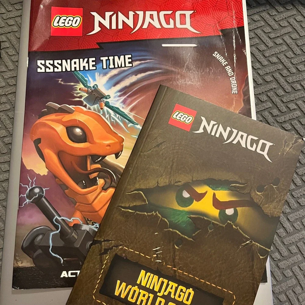 Lego Ninjago Lot - World Guide Paperback Book & Sssnake Time Activities